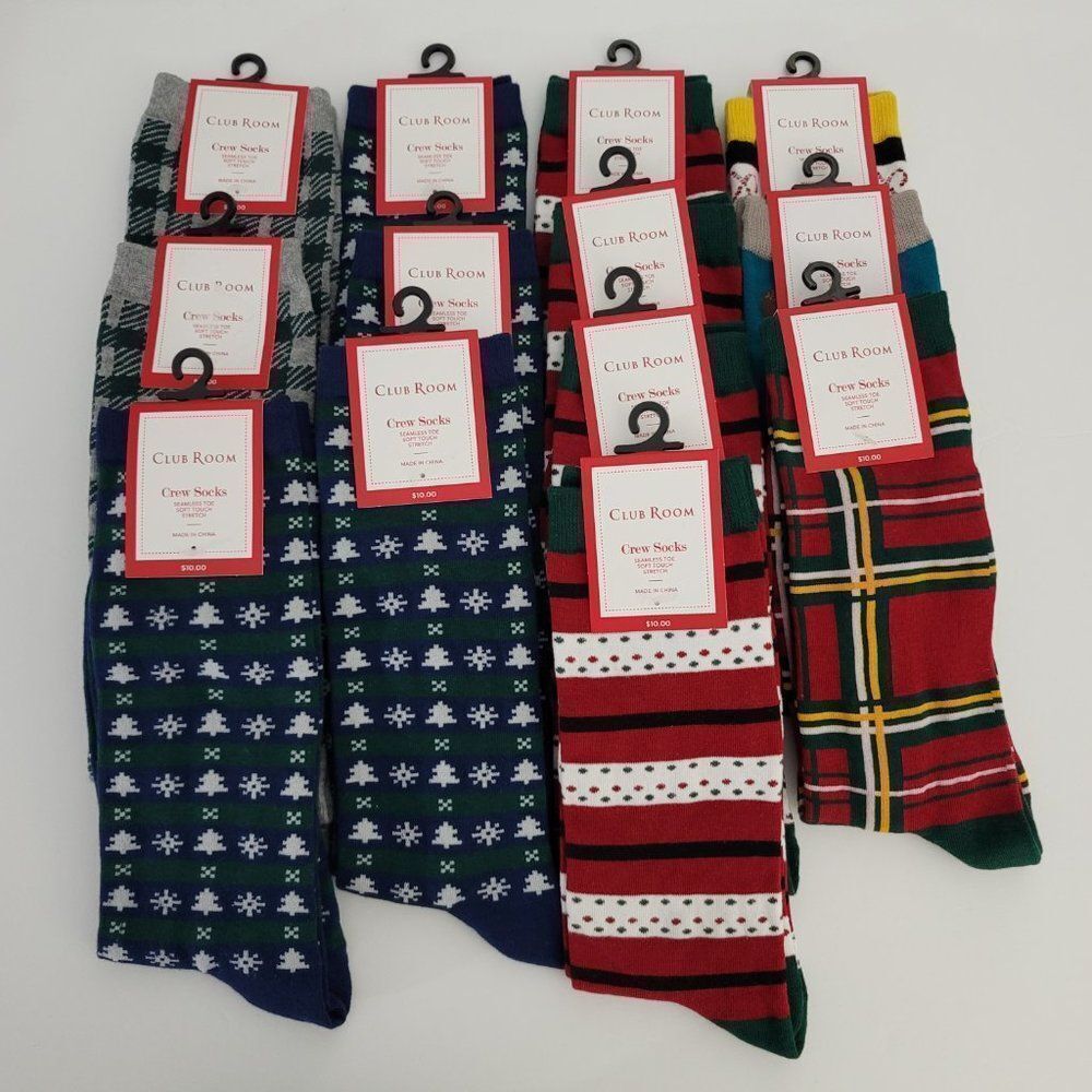 Club Room Holiday, Christmas, Navidad, Winter, 13PK Crew Socks